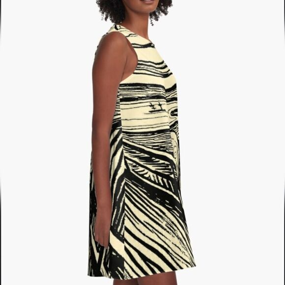 BRAND NEW KENNETH COLE BLACK &WHITE MIDI SLEEVELESS DRESS - Picture 1 of 16